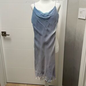 Ombré slip dress with adjustable spaghetti straps.